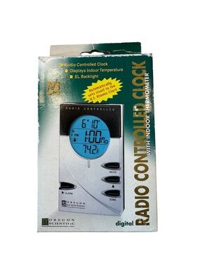 Vintage New In Box Oregon Scientific digital Radio Controlled Clock Model RM962A